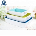 Colorful Microwave Ceramic Stoneware Baking Tray With Handle