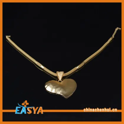 Gold Chain Gold Necklace Gold Heart Pendant Necklace