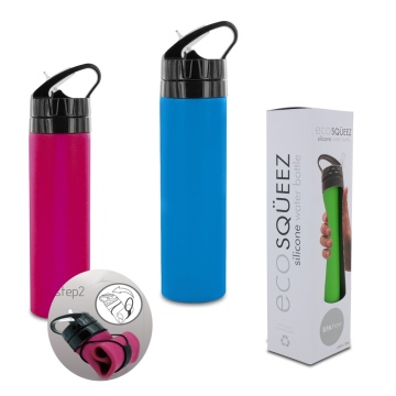 2015 new product Eco Squeeze Silicone Foldale Bottle spill free water cup 100% BPA free