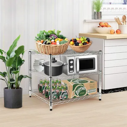 Compact 3-Tier Kitchen Rack For Home Storage