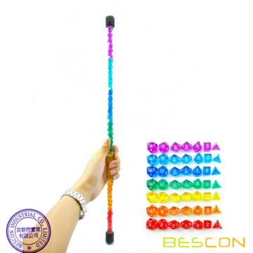 Bescon 49pcs Rainbow Gem Мини-многогранные кости в длинной трубке, подземелья и драконы Rainbow RPG Dice 7X7pcs, набор мини-жемчужин