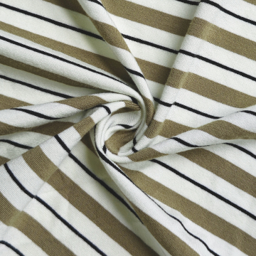 Moisture-Absorbent 93% Rayon 7% Spandex Yarn Dyed Stretch Stripe Jersey Fabric