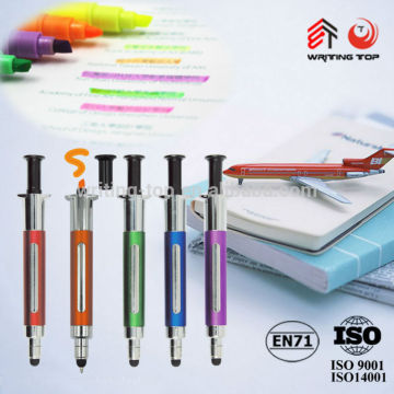 2014 Medical promotion syringe highlighter pen