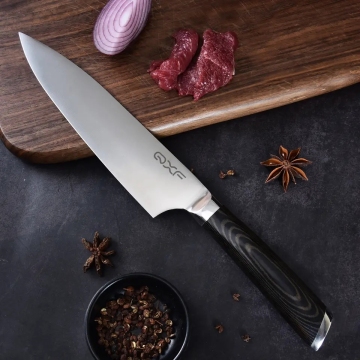 QXF Ultra Sharp 8'' Chef's Knife 7Cr17MoV Stainless Steel Professional Kitchen Knife with Micarta Handle
