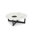 Marble coffee table with wooden feet