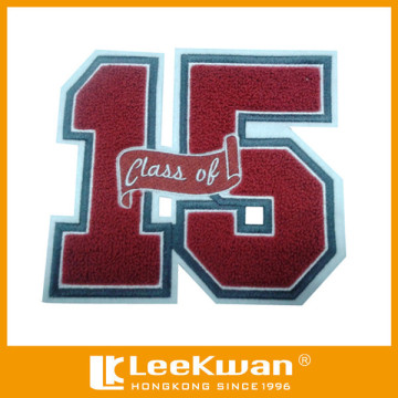 Embroidery Number 15 with letters Sew-on Chenille Applique Emblem