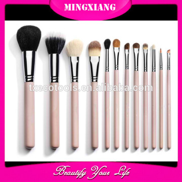 Pink Color Professional 12pcs goat hair makeup brush set