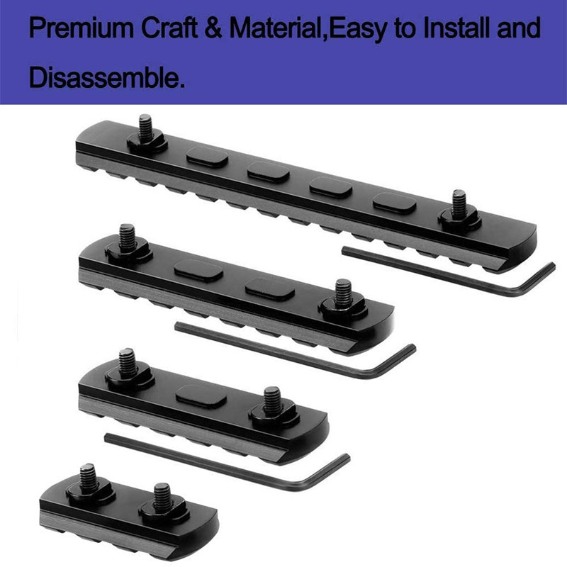 M-lok Picatinny Rail Tactical 20mm Rifle Scope Mount Aluminum Rails Section Adapter 3 5 7 13 Suit Slots Mlok Side Rail System