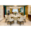 Mesa de jantar compacta multifuncional com prateleiras de armazenamento
