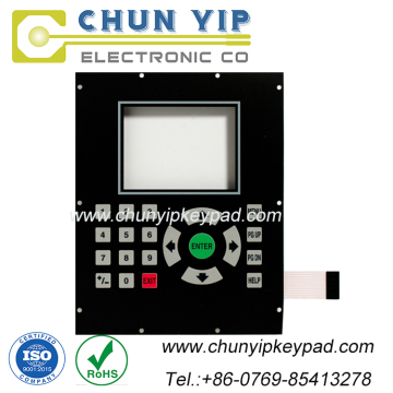 Custom flat button keypad membrane switch with aluminium plate