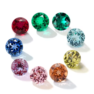 Lab lumago round cut Emerald at Sapphire