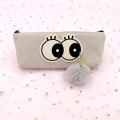 Hotsale custom big eyes pompon cute pencil case