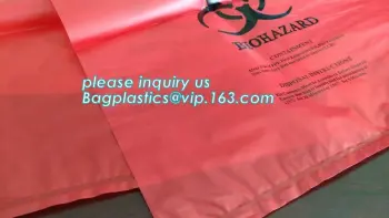 biodegradable biohazard eco bag, PE poly Biohazard Medical Waste Disposable Bag, Extra large capacity biohazard drawtape trash