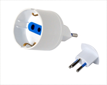 Swiss Plug Adapter SPINA 2P+T 10A to Schuko Multi Adapter
