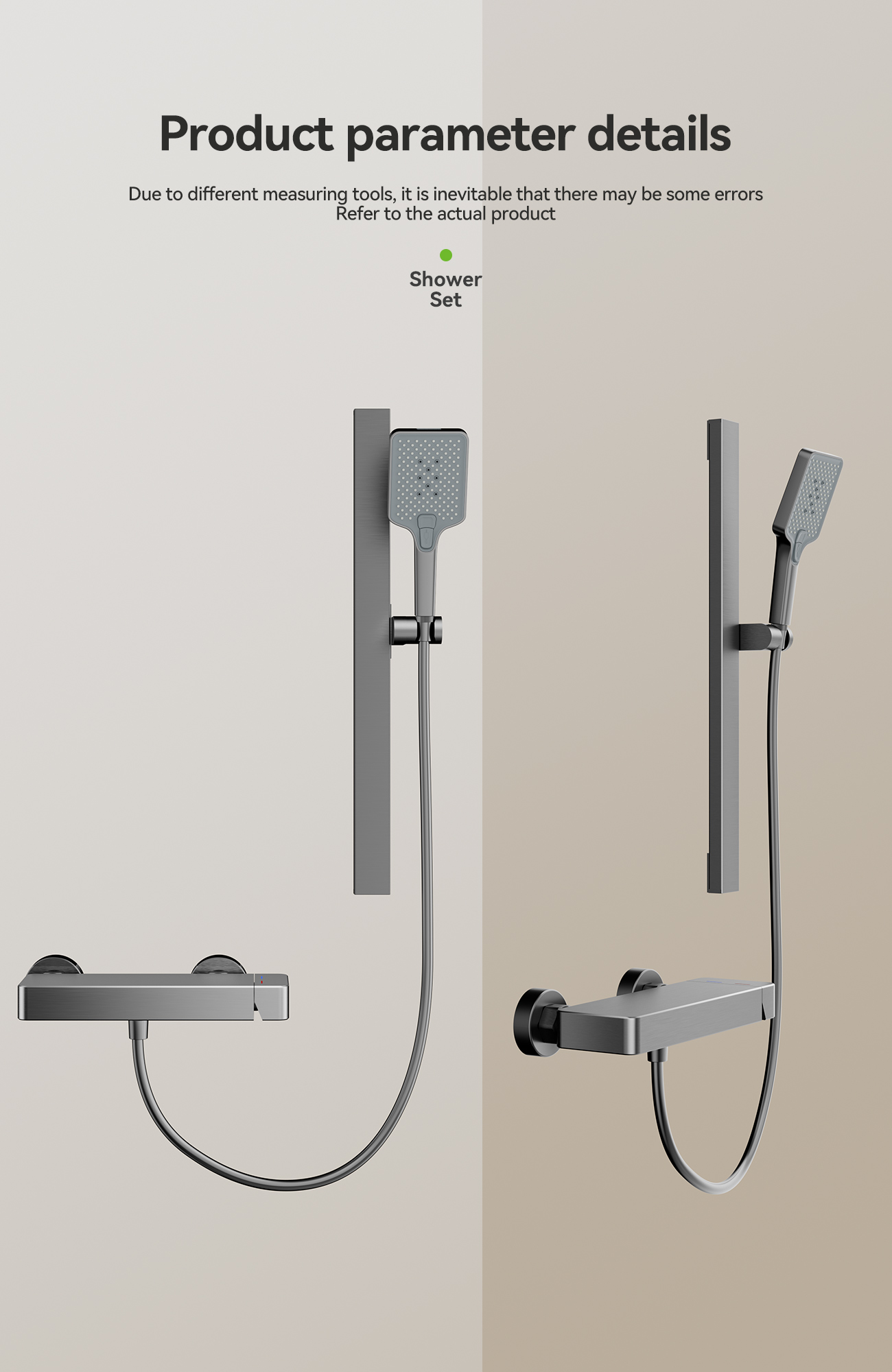 the size of Shower mixer