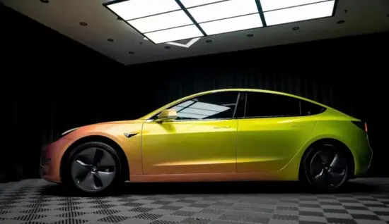 High gloss PET lemon honey car Vinyl