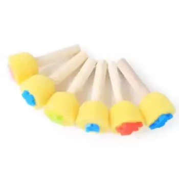 Personalized DIY Wooden Toy Set: 6pcs Manual Drawing Tools, Including Sponge Stamps, Graffiti Brushes, and Painting Seals for Kids
