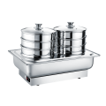 Stainless Steel Oblong Roll Chafing Dish With Steamer