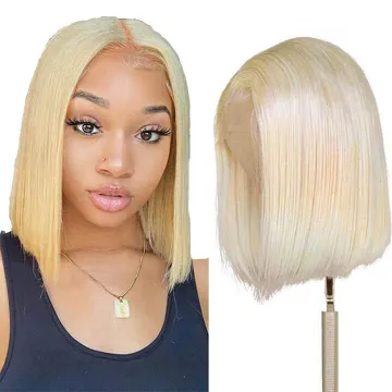 Uniky Stock For Black Friday 1b/613 Blonde Machine Made Human Hair Wigs 8-14 Inch Glueless Bob Short Wig Black Women