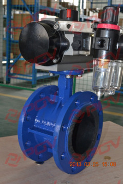 double acting pneumatic ss316 butterfly valve flange