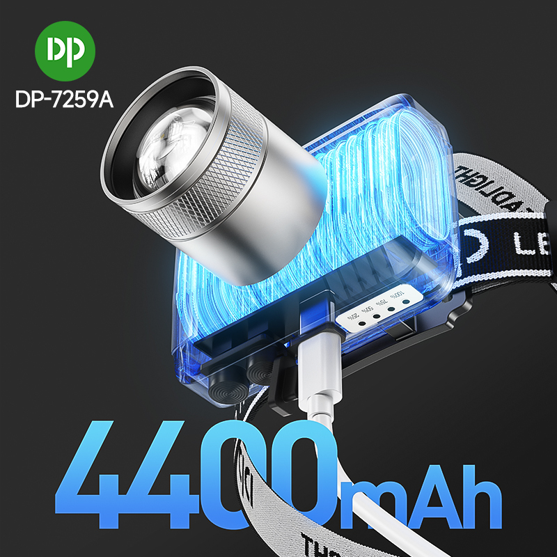 Rechargeable LED Headlamp Headlight Adjustable 18650 Battery-DP
