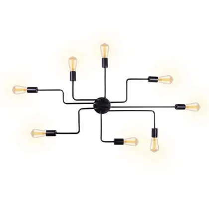Black 8 Lights Sputnik Chandelier