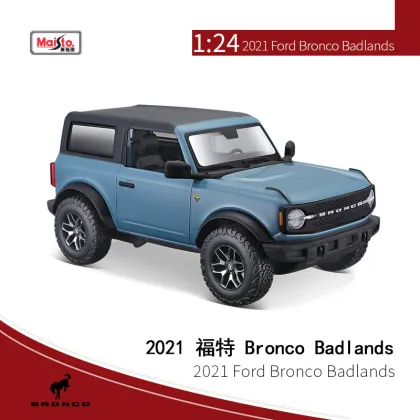 Maisto J EEP Bronco Off-Road Vehicle with Opening Doors - 1:24 Scale Diecast Alloy Car Model and Toy