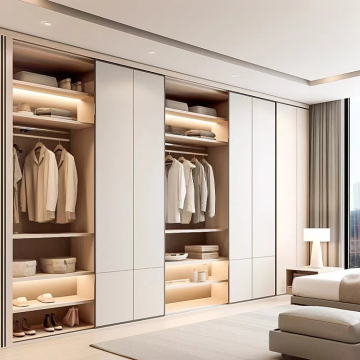 2024 White moderne personnalisé White L Wood Wood Mdf Mdf Sliding Door Cabinet pour le salon et la chambre