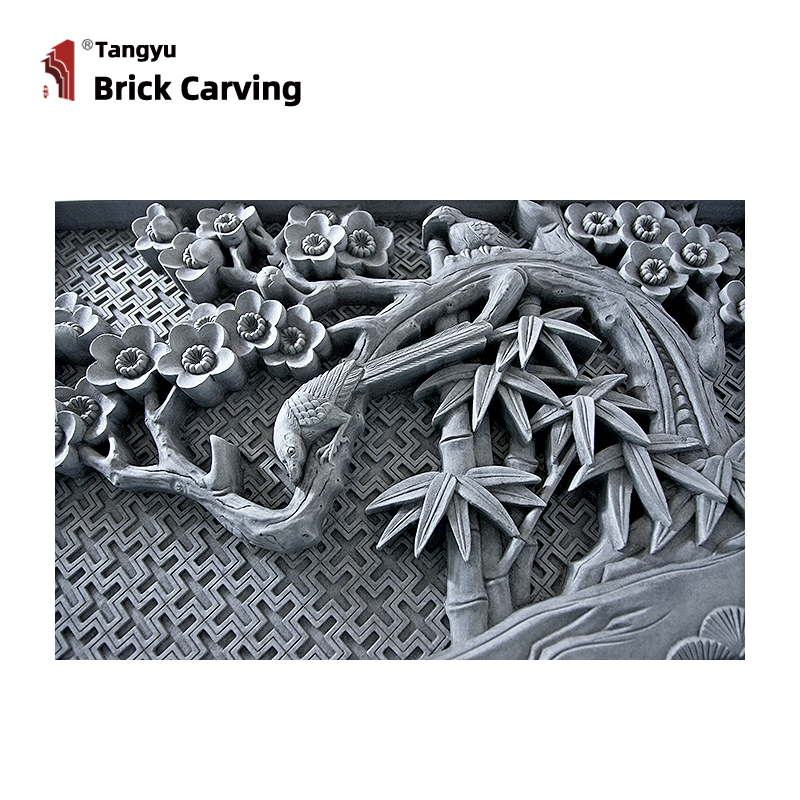Plum Blossom Bamboo Brick Sculpture