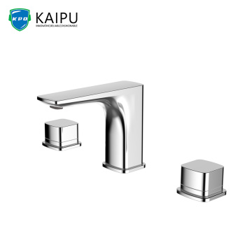 Double handle bathroom faucet