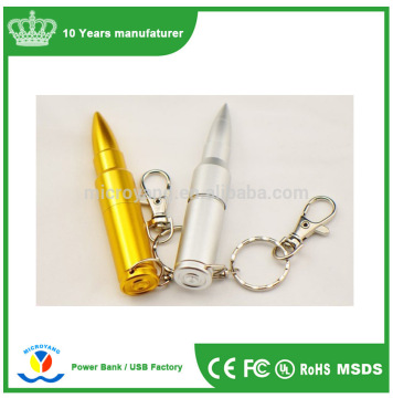 Silver Bullet Shape Metal 4GB USB Flash Drive 2.0 Memory Stick Storage 4 GB Gun