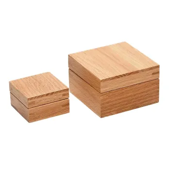 Different Dimension Rustic Square Oak Wood Gift Box