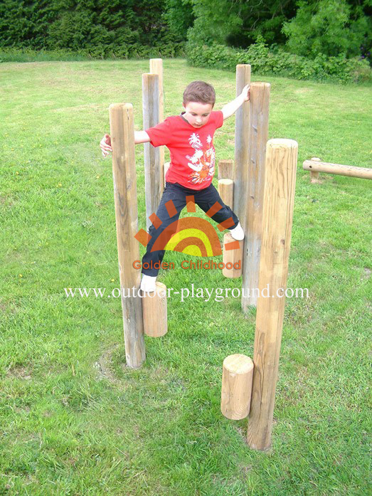 children's wooden balance stilts outdoor playground