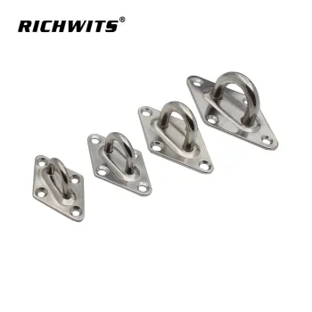 Ceiling Wall Mount Hook Heavy Duty Anchor Diamond Pad Eye Plate 304/316 Stainless Steel Great for Yoga Swings Hammocks/Boat