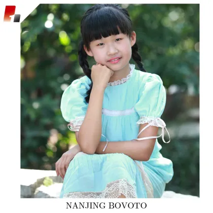 baby blue girls French lace heirloom dress