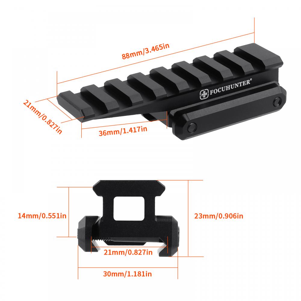 FOCUHUNTER Optic Riser Mount with Picatinny Rail