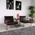 Stainless steel leg leather office chair