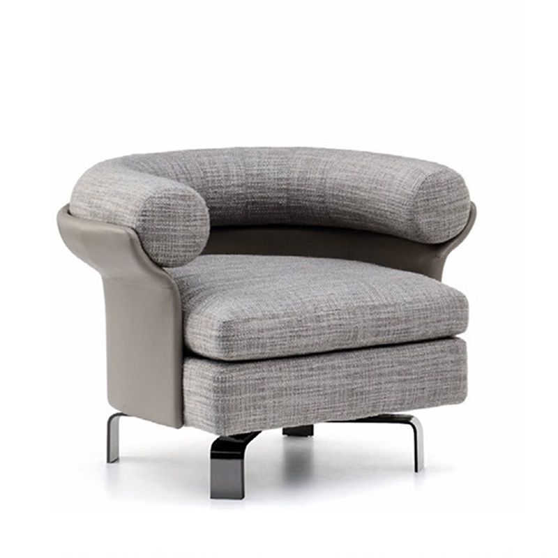 Gray Roll Arm Sofa Chair