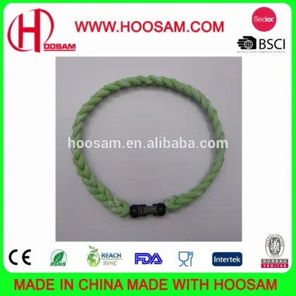 Wholesale Necklace Triple Braided Silicone Sport Titanium Necklace