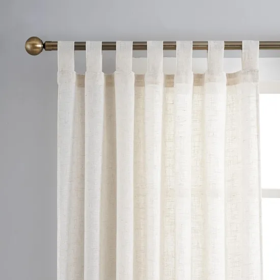 Factory Supply 100% Linen Solid Luxury Blackout Sheer Curtains for Home and Hotel