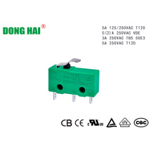 Microinterruptor subminiatura de pequeno porte