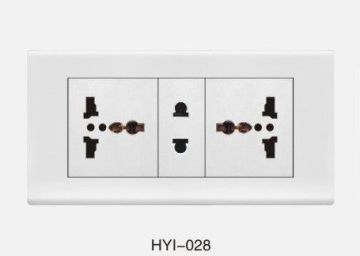 Universual Used Three Pins 10a Electrical Light Switch Socket Wall Socket Pc Abs Hyi-028