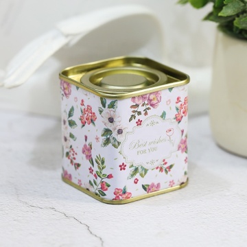 2 Inch Vintage Elegant Square Small Flower Dried Fruit Tea Candy Storage Box Tin - Wholesale for Wedding Favor