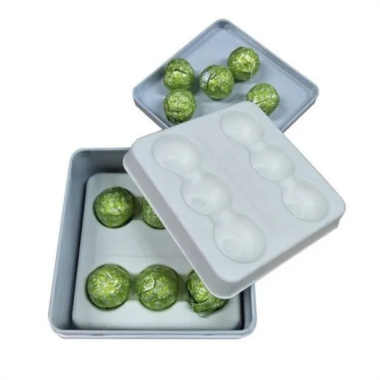 Molded Fiber Pulp Chocolate Packaging Box With Insert