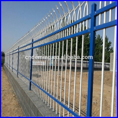 security tubular steel spear top black fence panels