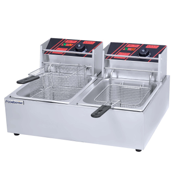 2-Tank Electric Commercial Fryer - Table Top Electric Deep Fryer for Kitchen