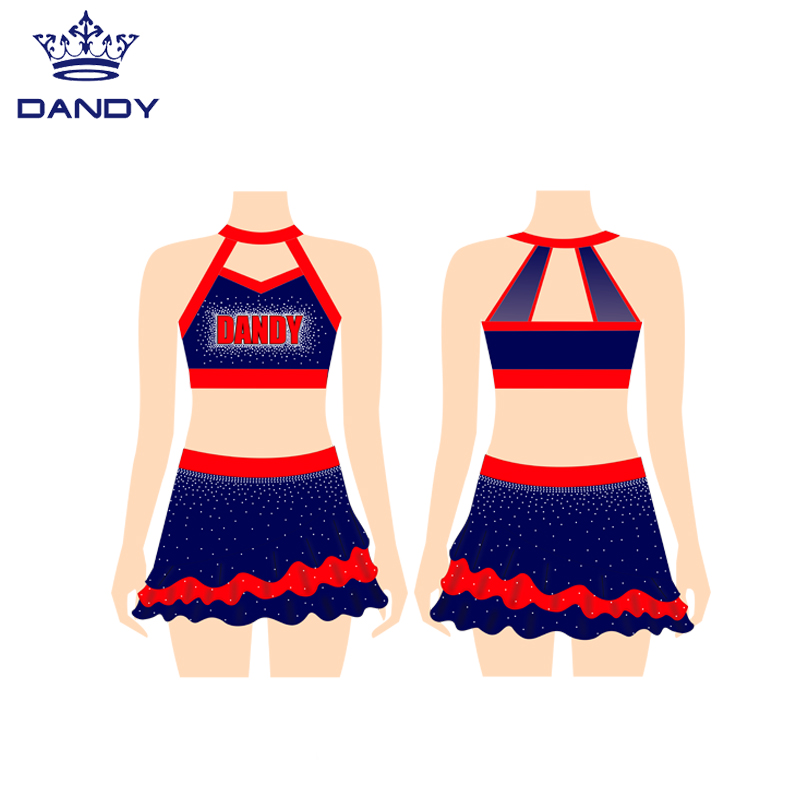 Top Skirt Dance Cheerleading Uniforms ၀ တ်ဆင်သည်