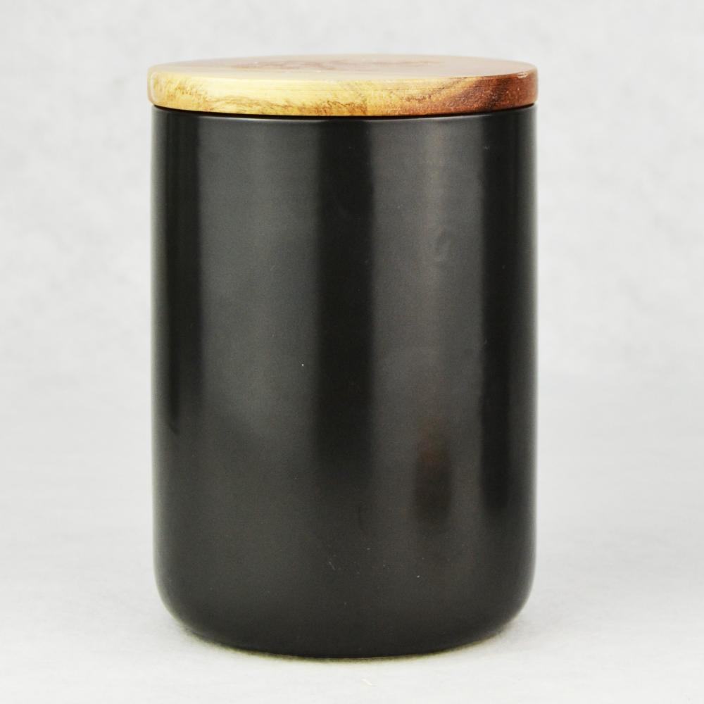 Bougies en céramique de cire de soja de luxe noire