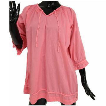 women\'s 3/4 sleeve garment dye blouse