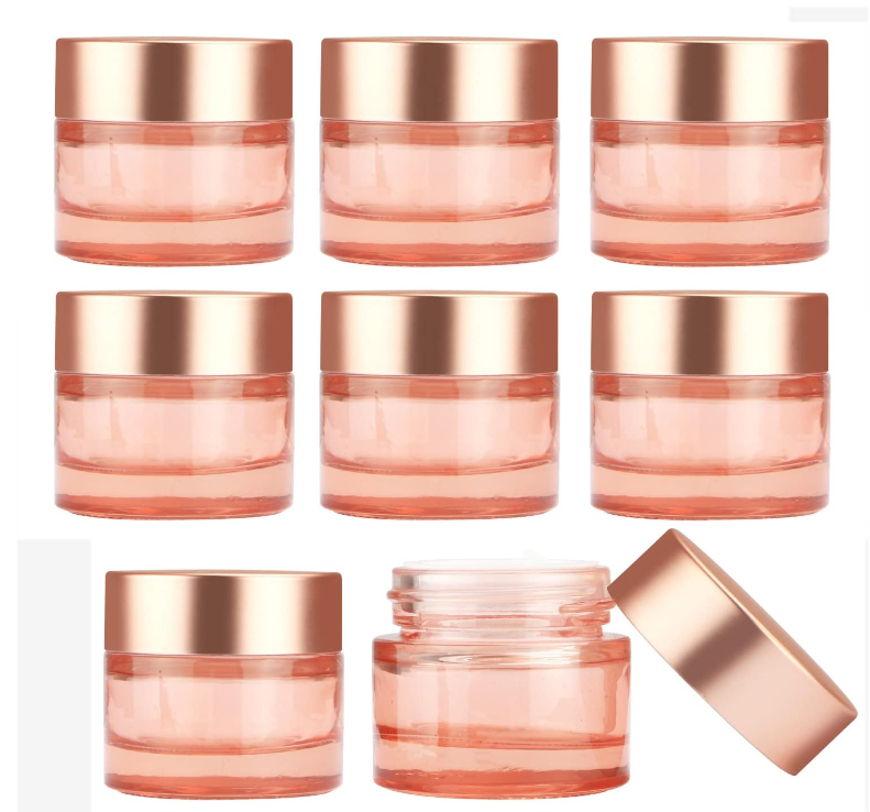 Pot de crème en verre rose récipient cosmétique vide